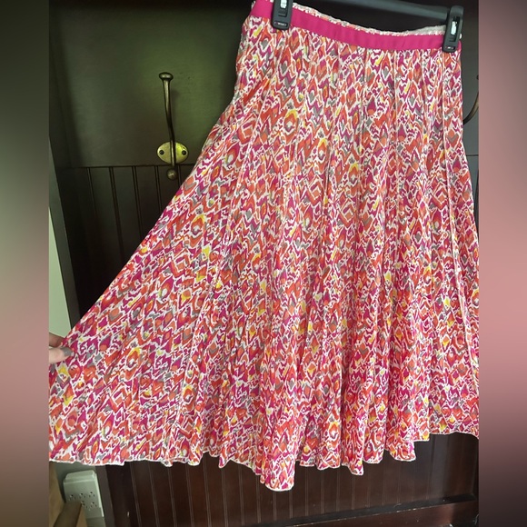 Y2K FOCUS LIFESTYLE Ikat Print Gathered Midi Skirt Indie Sleeze Boho Artsy Sz 10 - Picture 4 of 14